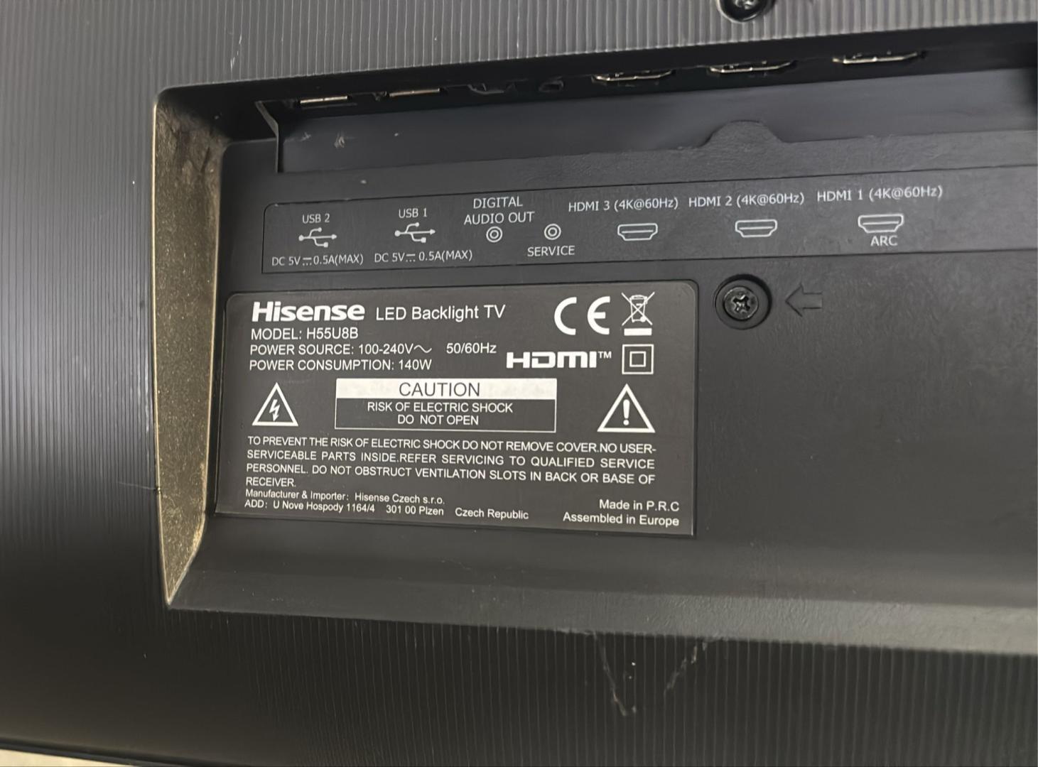 Televizor ULED Smart HISENSE H55U8B, Ultra HD 4K, HDR, 139 cm image 1