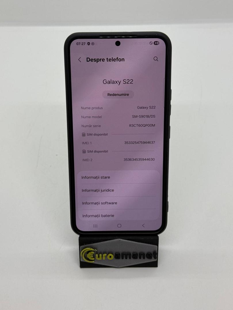 Telefon mobil Samsung Galaxy S22, Dual SIM, 128GB, 8GB RAM, 5G image 1