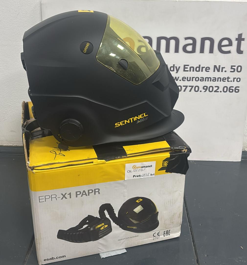Sistem PAPR ESAB EPR-X1, protecție respiratorie, flux aer reglabil 170-220 l/min, filtru HEPA P3 image 1