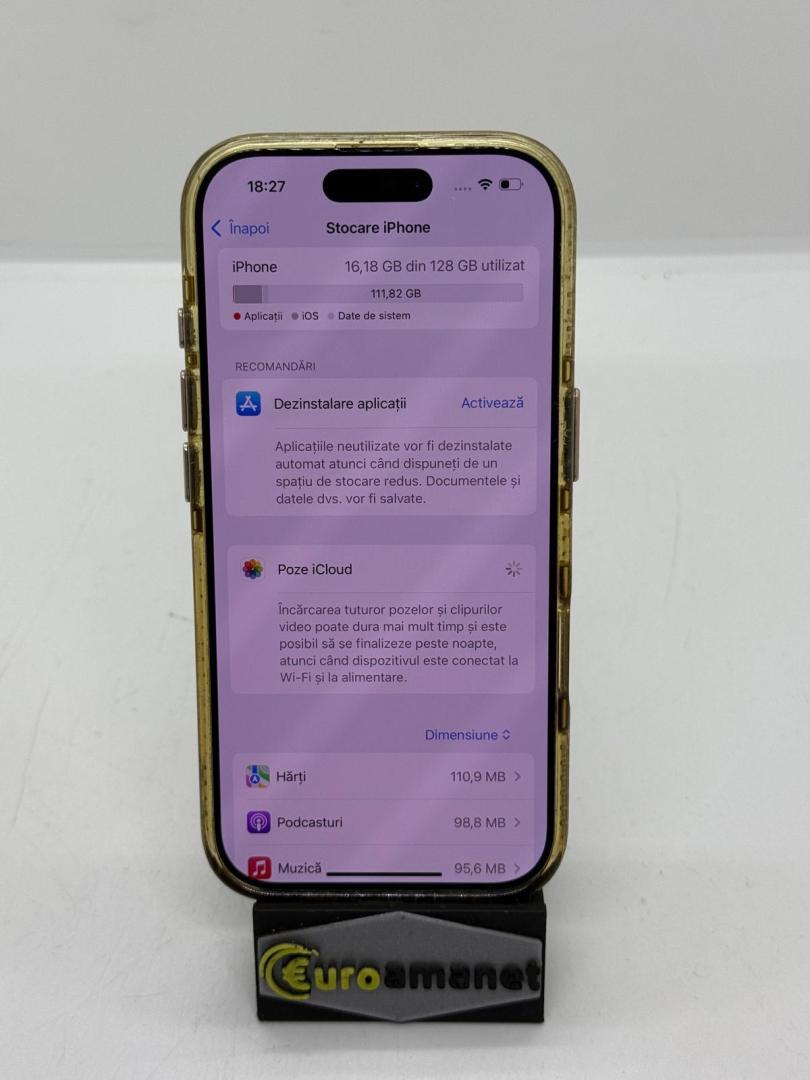 Telefon mobil Apple iPhone 16 Pro, 128GB, 5G, Desert Titanium, 90% Baterie image 3