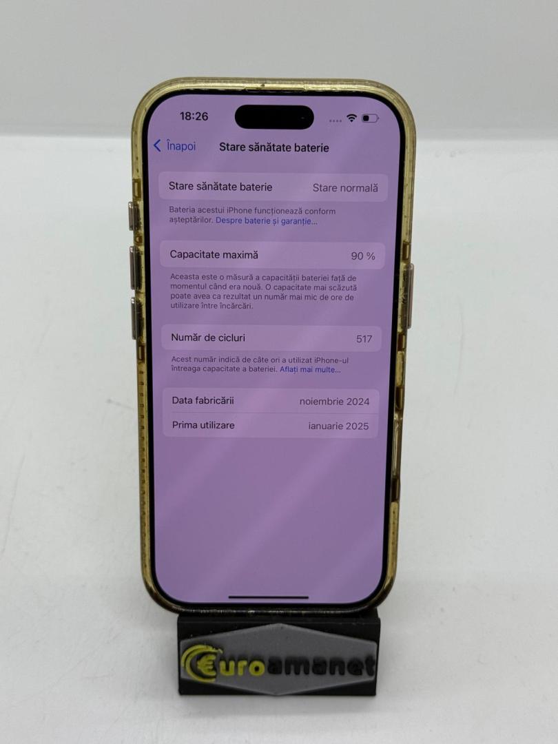 Telefon mobil Apple iPhone 16 Pro, 128GB, 5G, Desert Titanium, 90% Baterie image 4