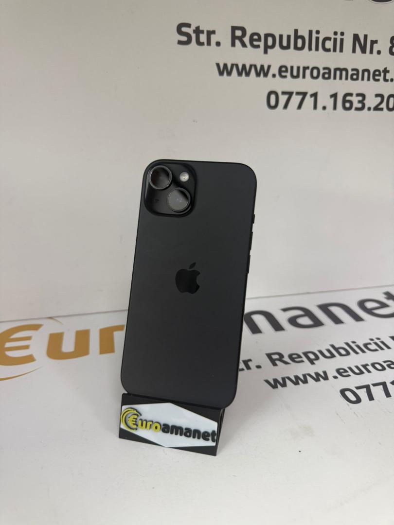 Telefon mobil Apple iPhone 15, 128GB, 5G, Black