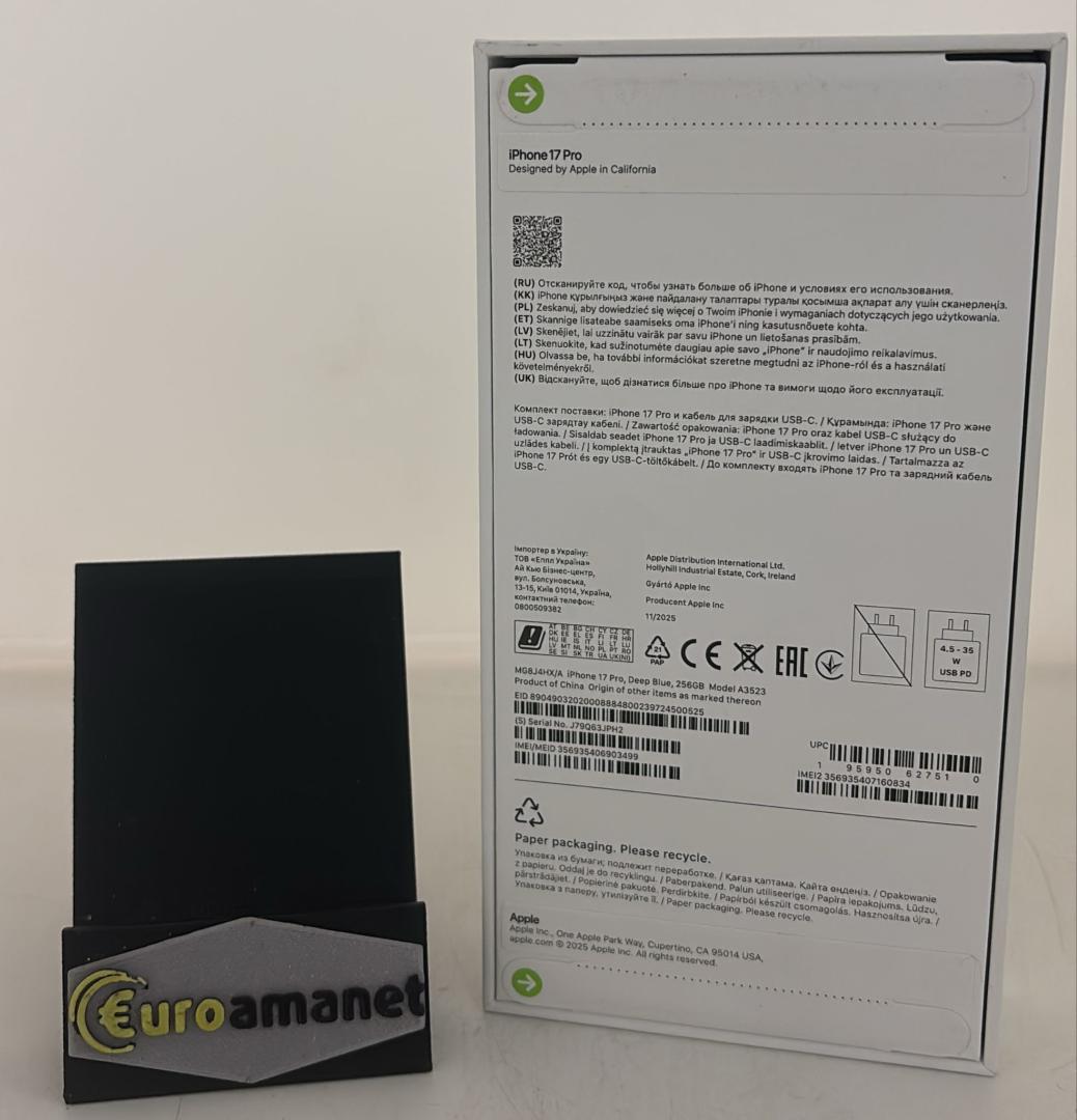 Telefon mobil Apple iPhone 17 Pro, 256GB, 5G, Deep Blue Sigilat image 1