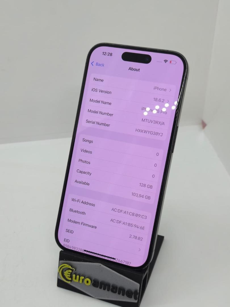 Telefon mobil Apple iPhone 15 Pro, 128GB, 5G, Black Titanium image 2