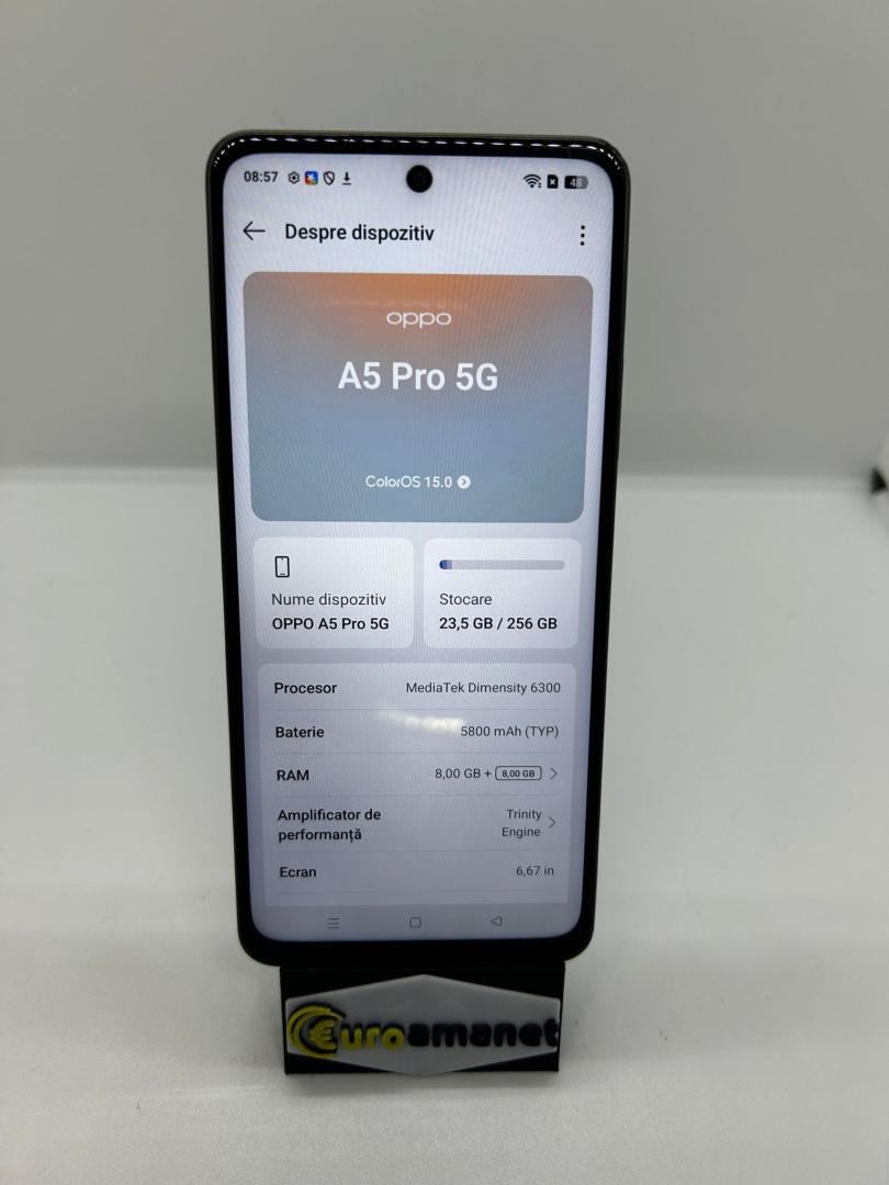 Telefon mobil OPPO A5 Pro, Dual SIM, 8GB RAM, 256GB, 5G, Black Brown image 1