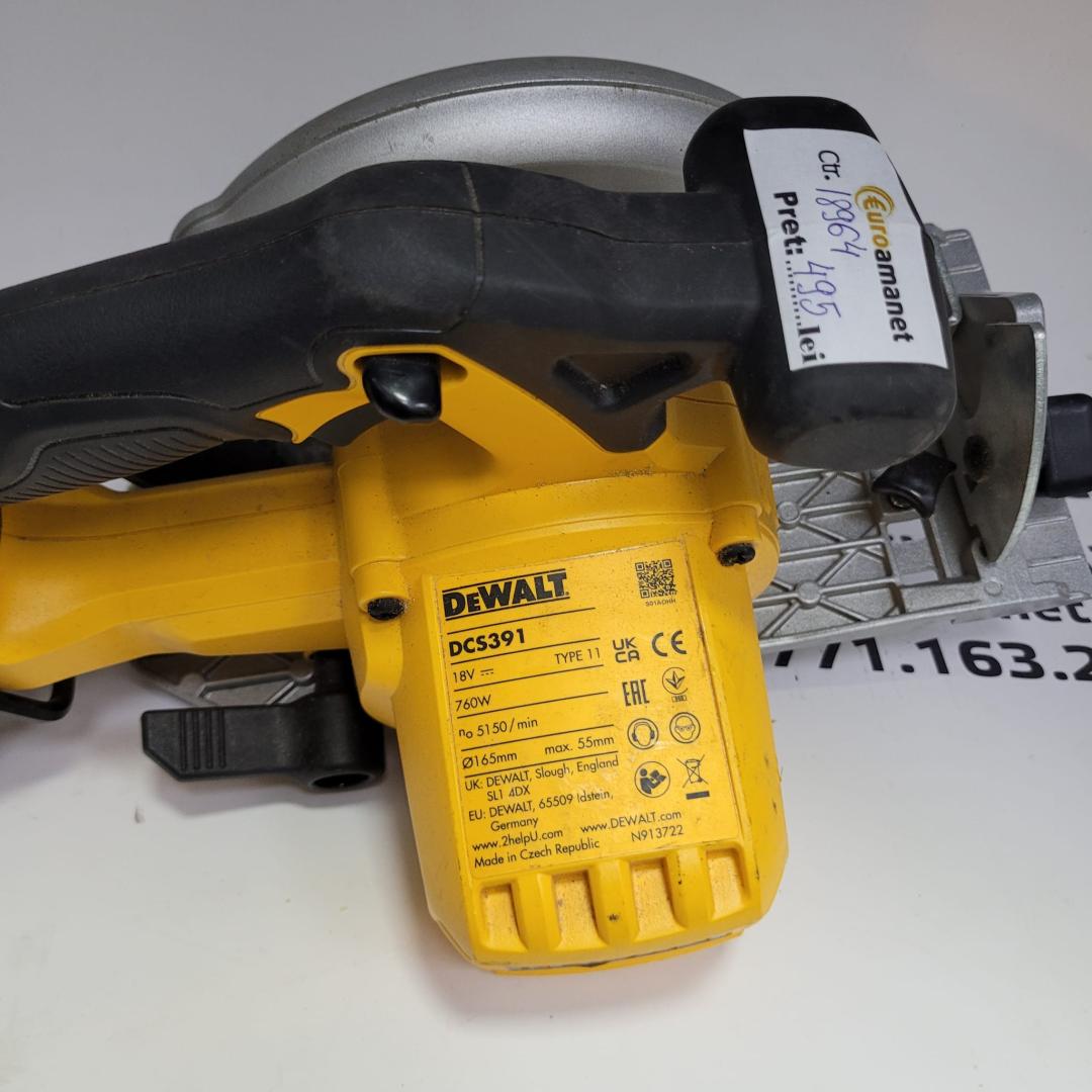 Fierastrau circular profesional pe acumulator DeWALT DCS391N, 18 V XR, diametru disc 165 mm image 2
