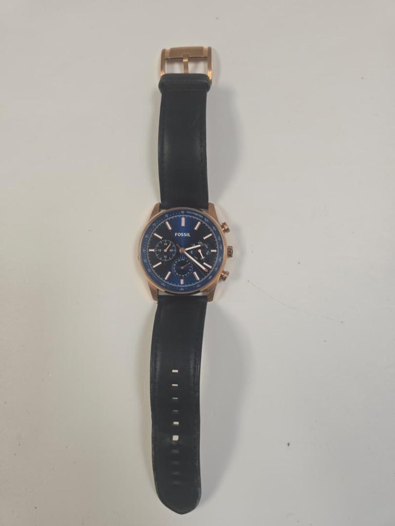 Fossil, Ceas cu curea piele, Neagra image 1