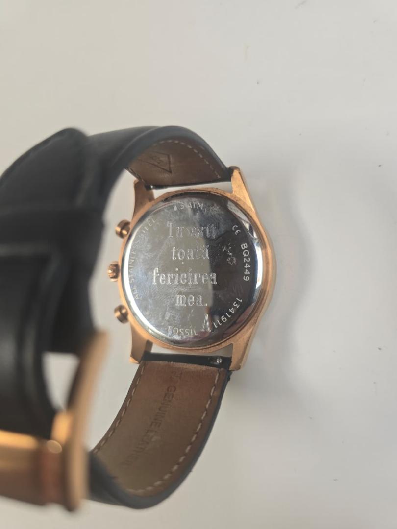 Fossil, Ceas cu curea piele, Neagra image 2