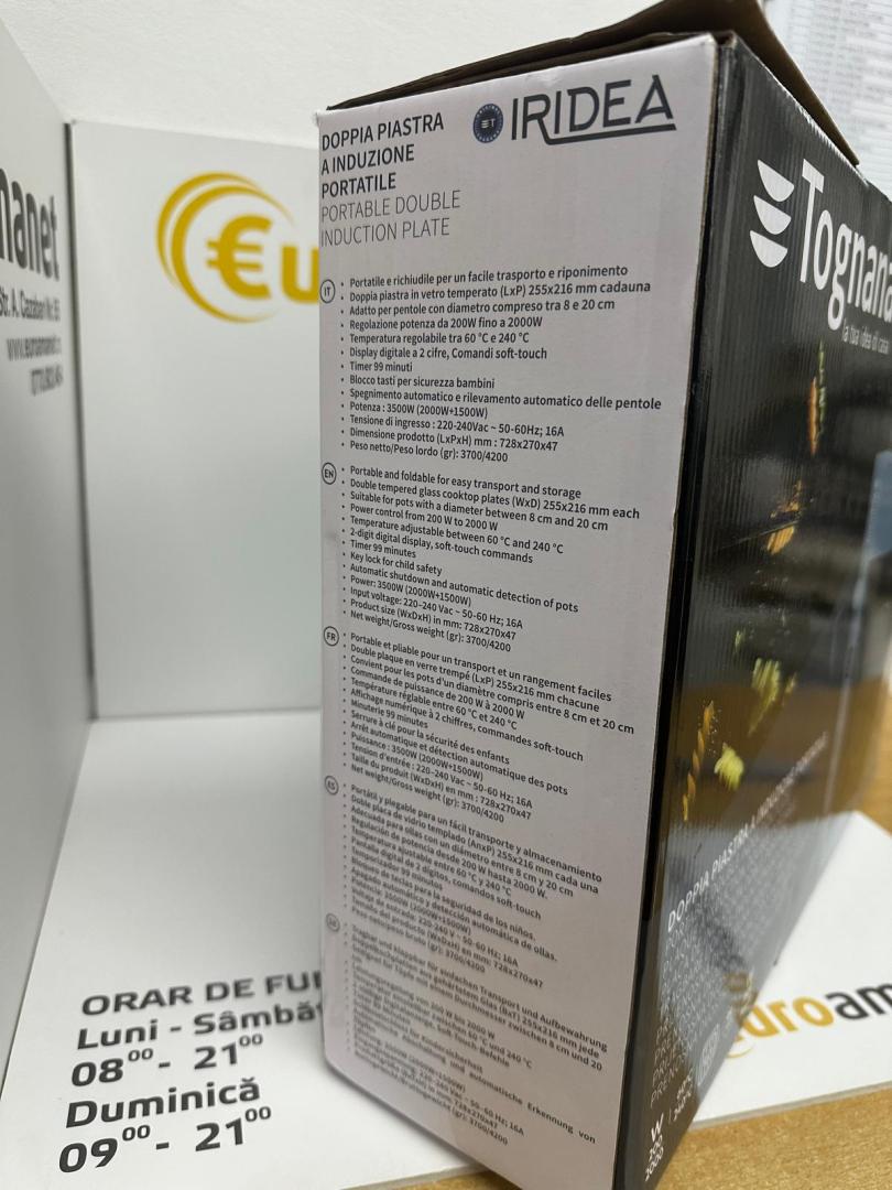 Placă cu inducție dublă Tognana Iridea 3500w image 3