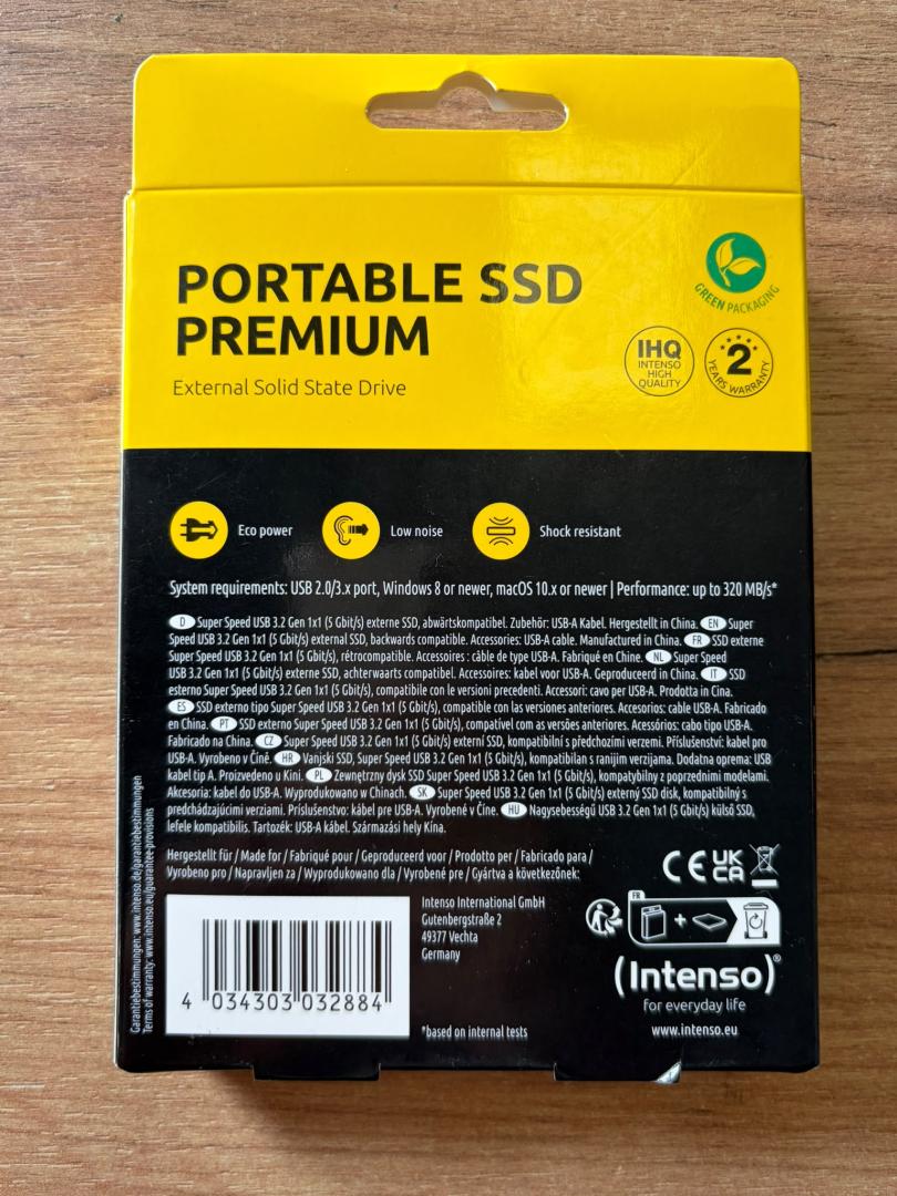 SSD extern, Intenso, 2TB, USB 3.2, Gri image 1