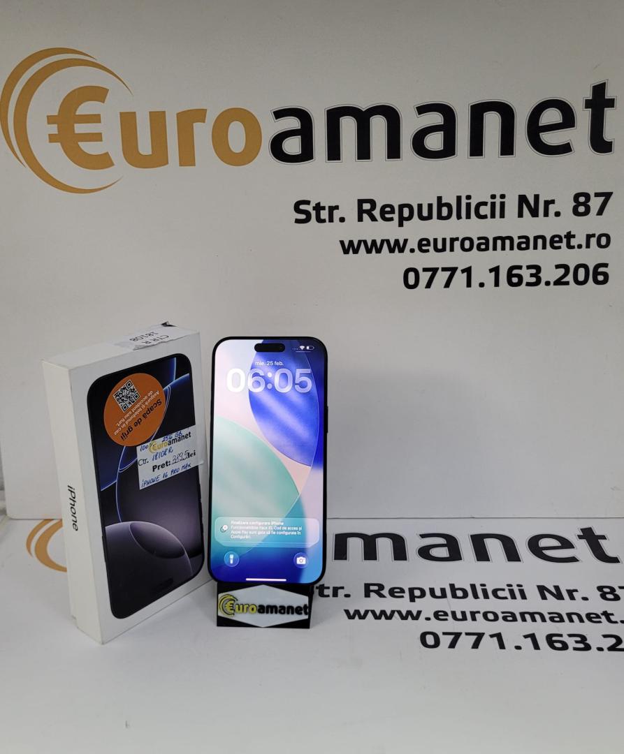 Telefon mobil Apple iPhone 16 Pro Max, 256GB, 5G, Black Titanium