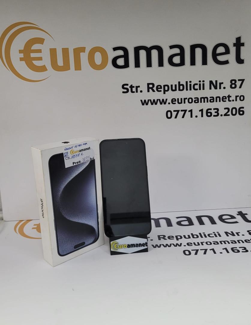 Telefon mobil Apple iPhone 15 Pro Max, 1TB, 5G, Black Titanium