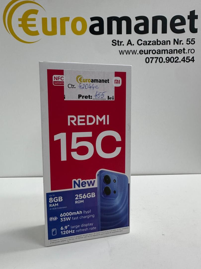 Telefon mobil Xiaomi Redmi 15C, 4GB RAM, 256GB, 4G, Midnight Black