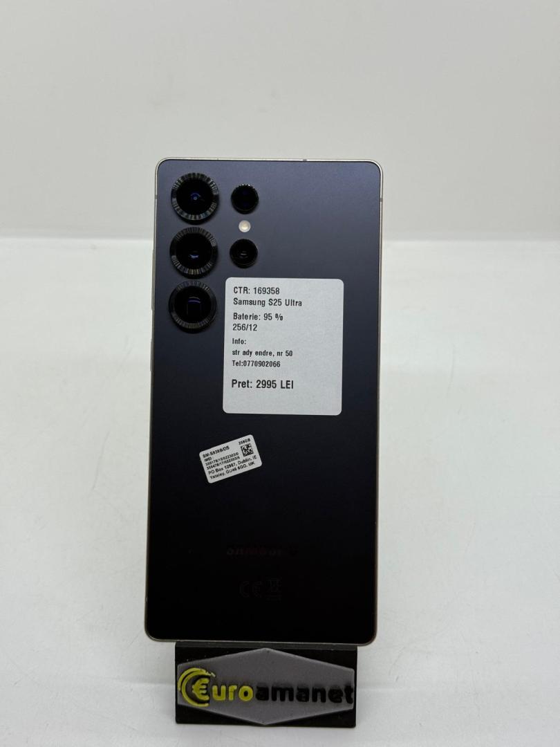 Telefon mobil Samsung Galaxy S25 Ultra, Dual SIM, 12GB RAM, 256GB, 5G, Jetblack image 1