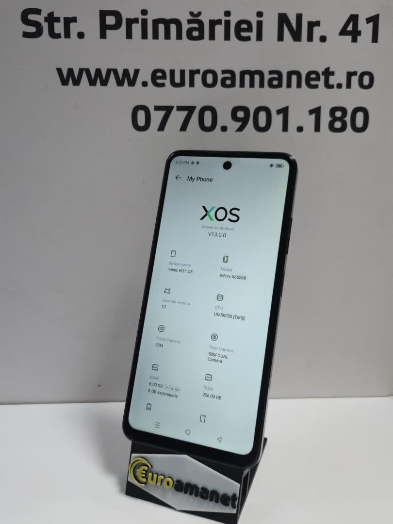 Telefon mobil Infinix HOT 40i, 8GB RAM, 256GB, 4G, Starlit Black image 3