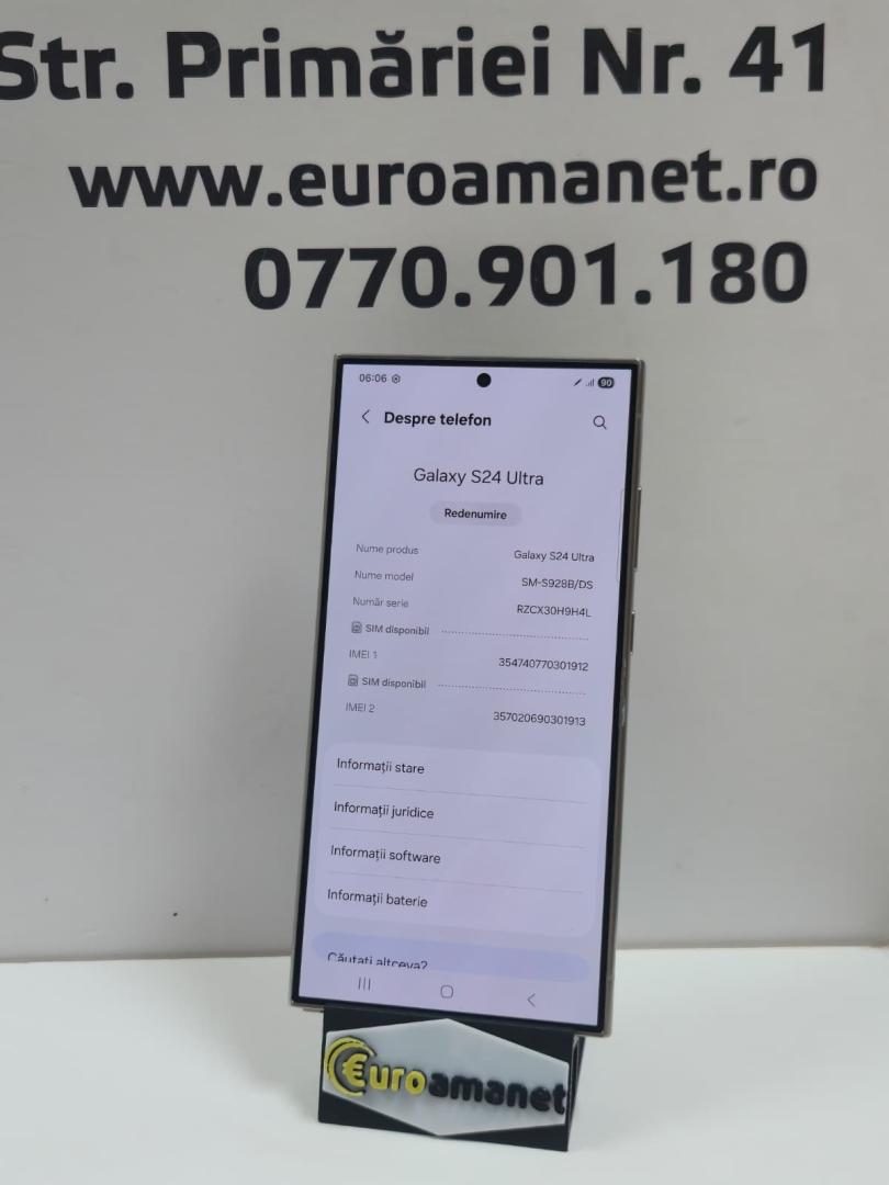 Telefon mobil Samsung Galaxy S24 Ultra, Dual SIM, 12GB RAM, 256GB, 5G, Titanium Gray image 2