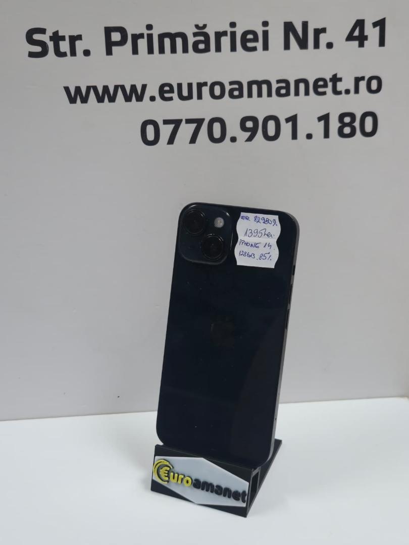Telefon mobil Apple iPhone 14, 128GB, 5G, Midnight, 85% Baterie
