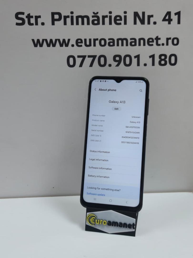 Telefon mobil Samsung Galaxy A13, 64GB, 4GB RAM, 5G, Black image 2