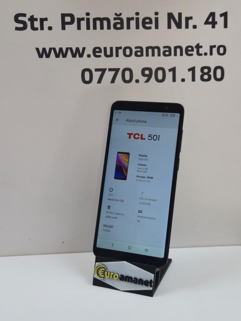 Telefon mobil TCL 501, 2GB RAM, 32GB, 4G, Prime Black image 2