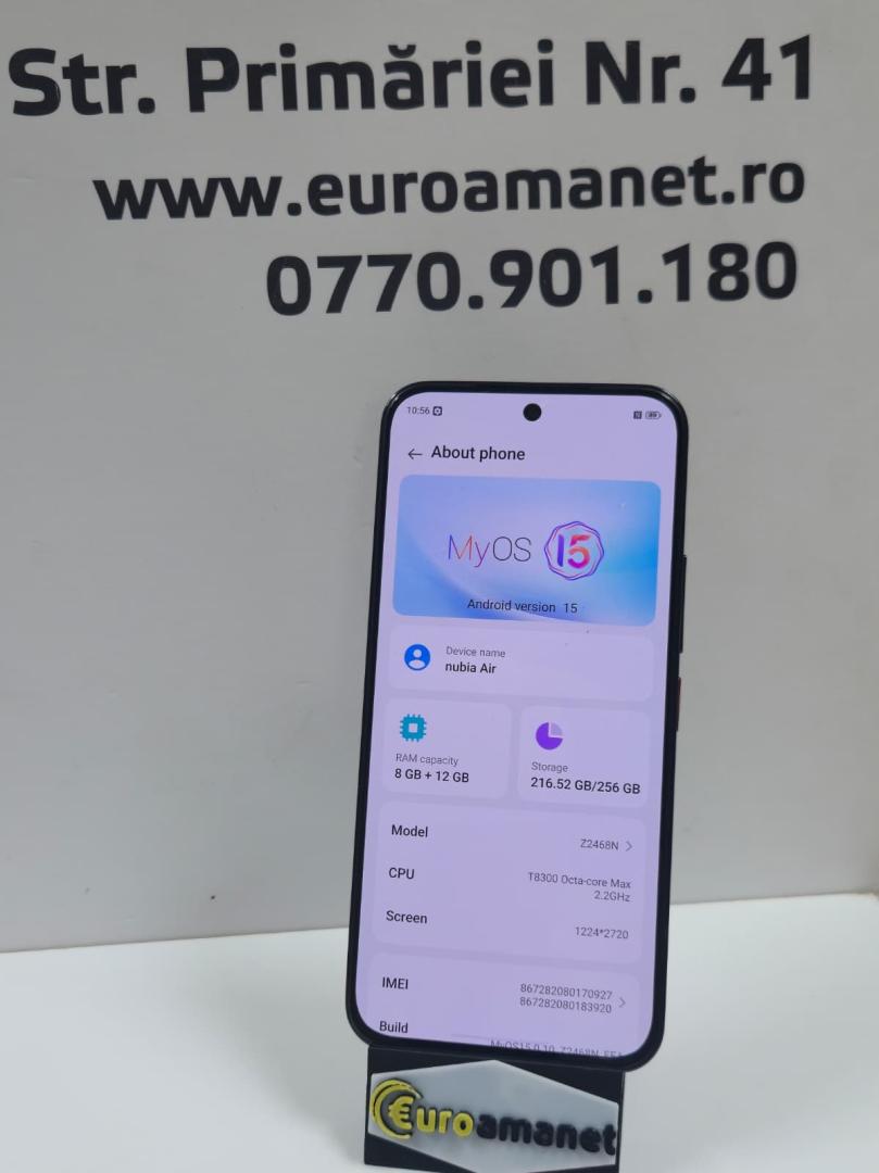 Telefon mobil ZTE nubia AIR, Dual SIM, 8GB, 256GB, 5G, Titanium Black image 2