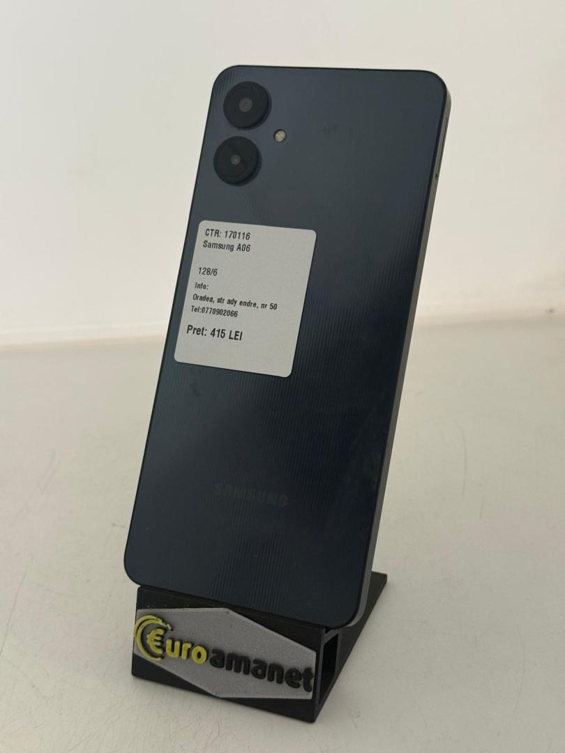 Telefon mobil Samsung Galaxy A06, 128GB, 4G, Black image 1