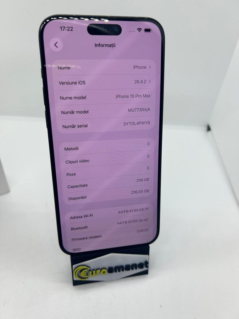 Telefon mobil Apple iPhone 16 Pro, 256GB, 5G B.91% image 3