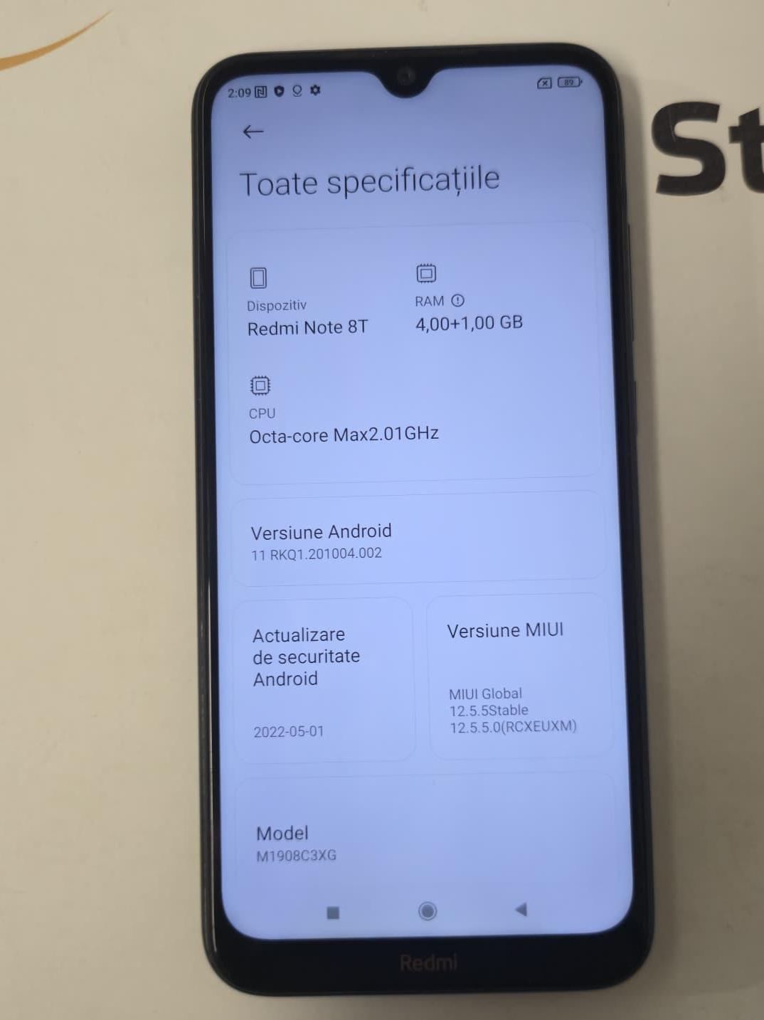 Telefon mobil Xiaomi Redmi Note 8T, Dual SIM, 64GB, 4G, Starscape Blue image 3