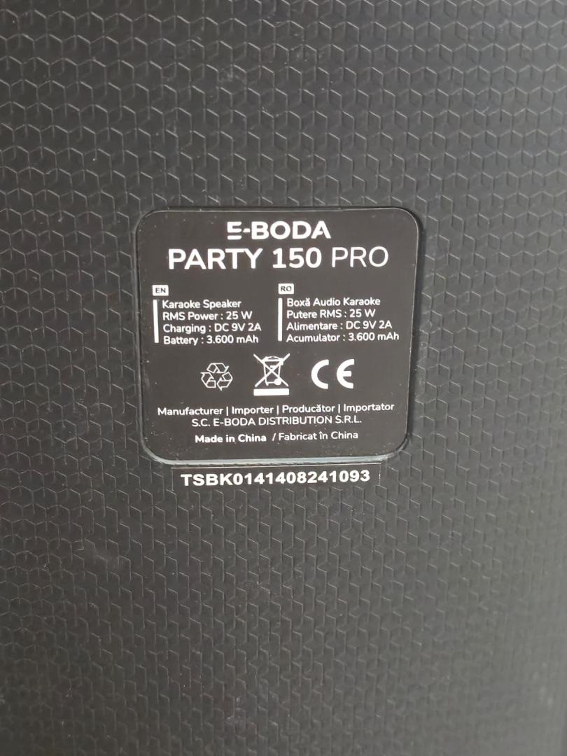 Boxa E-Boda Party 150 Pro, Bluetooth, Negru image 2