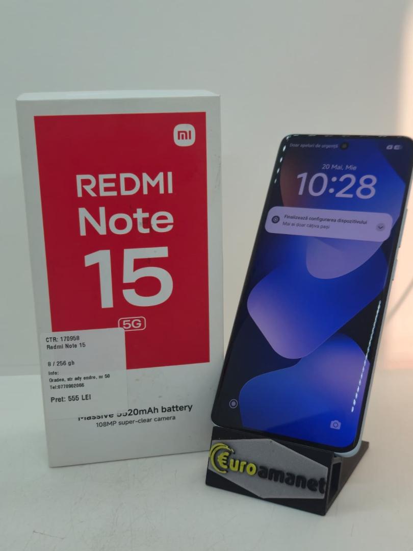 Telefon mobil Xiaomi Redmi Note 15, 8GB RAM, 256GB, 5G, Blue image 1