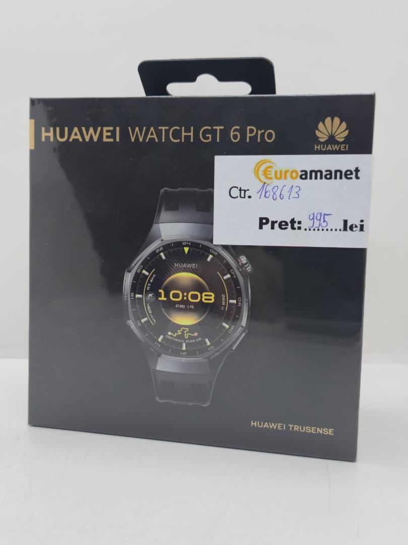Smartwatch Huawei Watch GT 6 Pro, 46MM, Black Titanium Alloy Case, Black Fluoroelastomer Strap