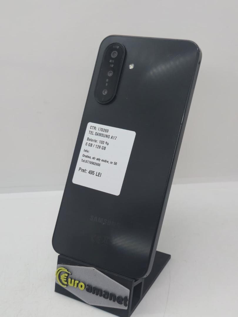 Telefon mobil Samsung Galaxy A17, Dual SIM, 4GB RAM, 128GB, 4G, Black