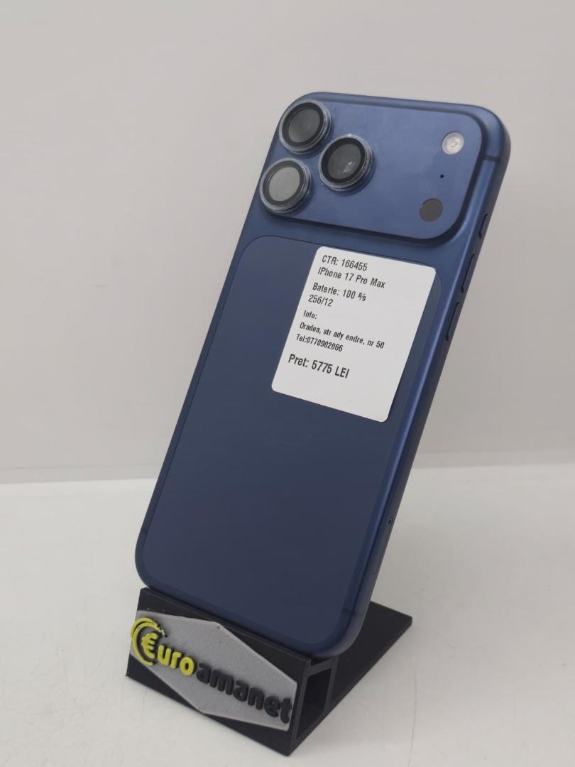 Telefon mobil Apple iPhone 17 Pro Max, 256GB, 5G, Deep Blue image 1