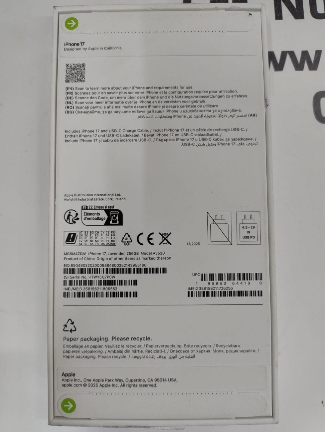 Telefon mobil Apple iPhone 17, 256GB, 5G, Lavender image 3