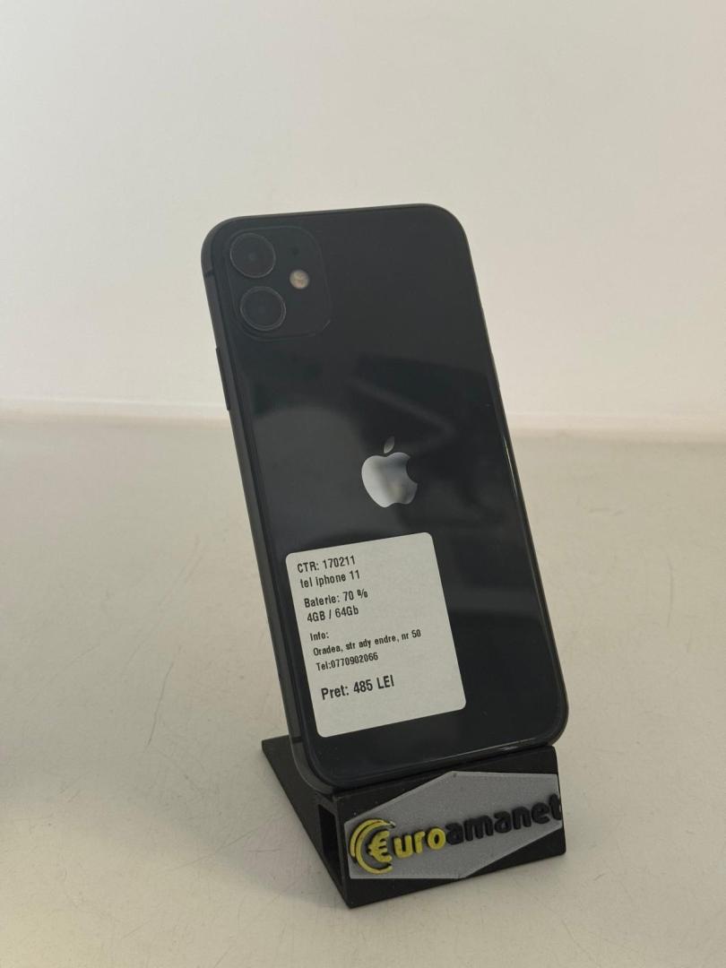 Telefon mobil Apple iPhone 11, 64GB, Black image 1