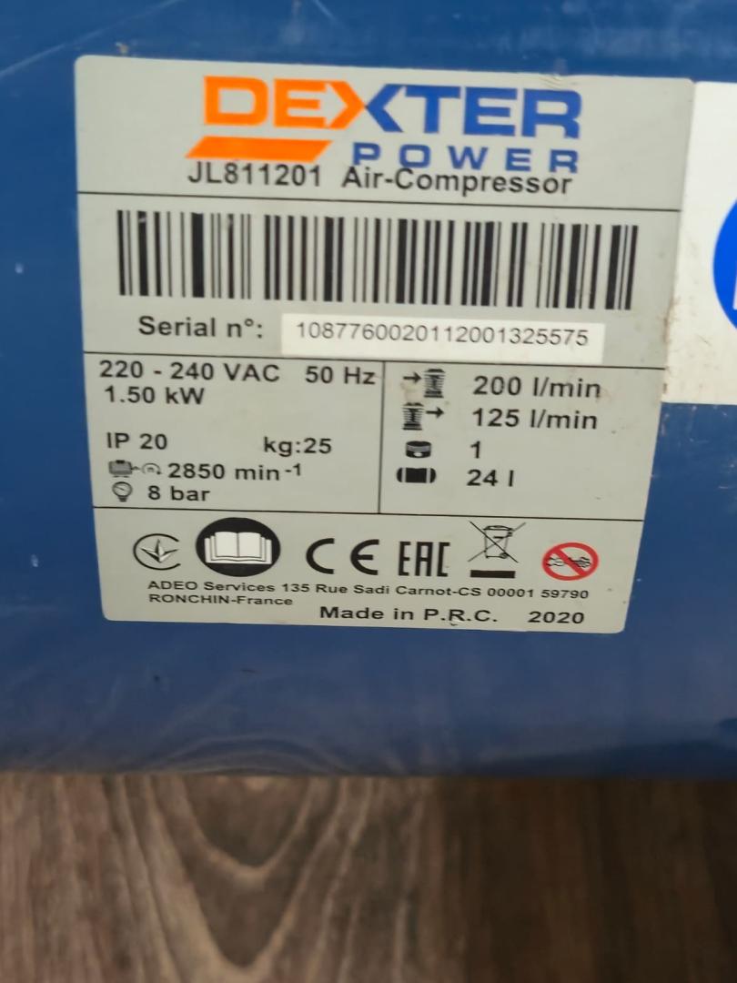 Compresor Dexter Power, 1.5 kW, rezervor 24 L, max 8 bar image 3