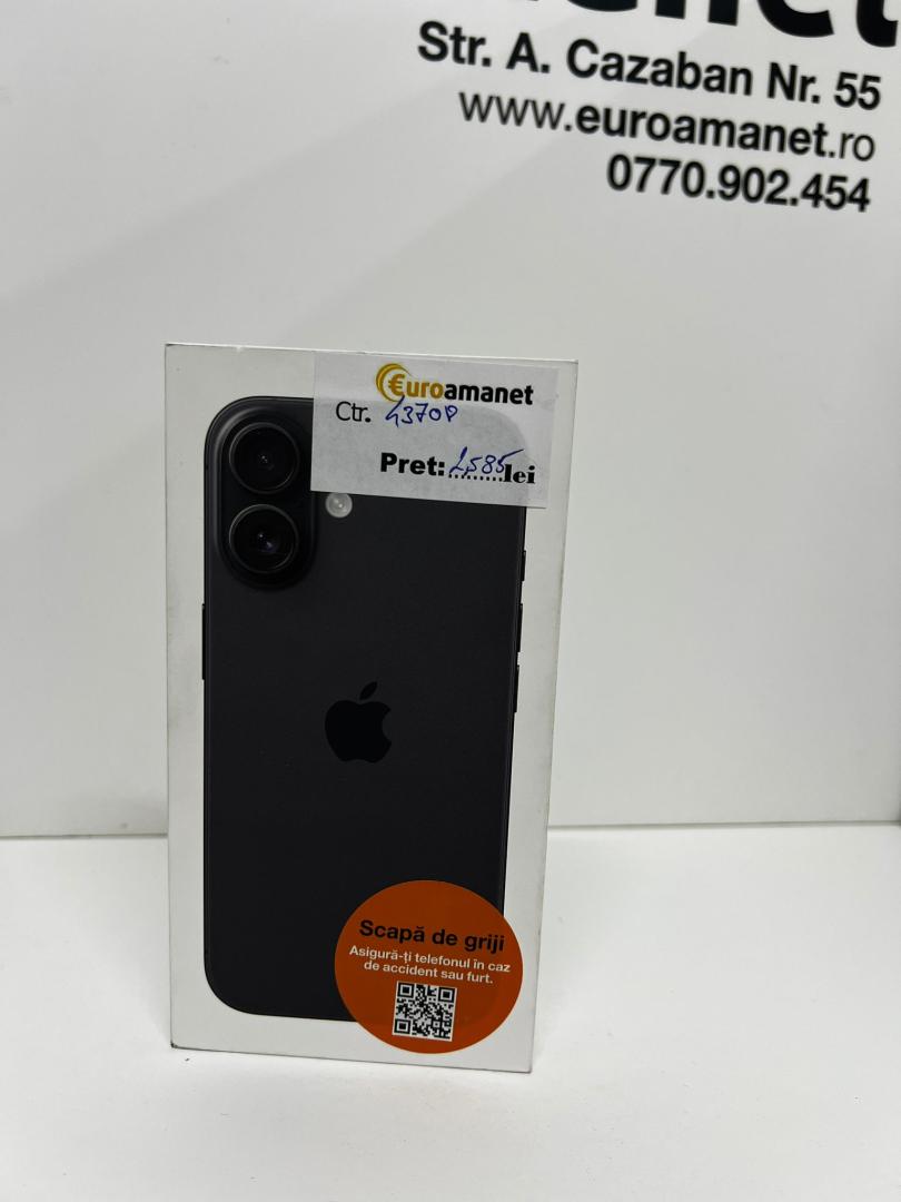 Telefon Apple iPhone 16, 128GB, 5G, Black image 1