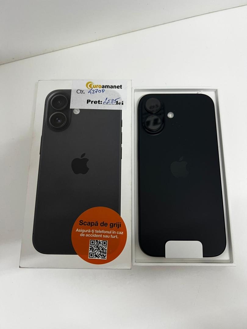 Telefon Apple iPhone 16, 128GB, 5G, Black image 2