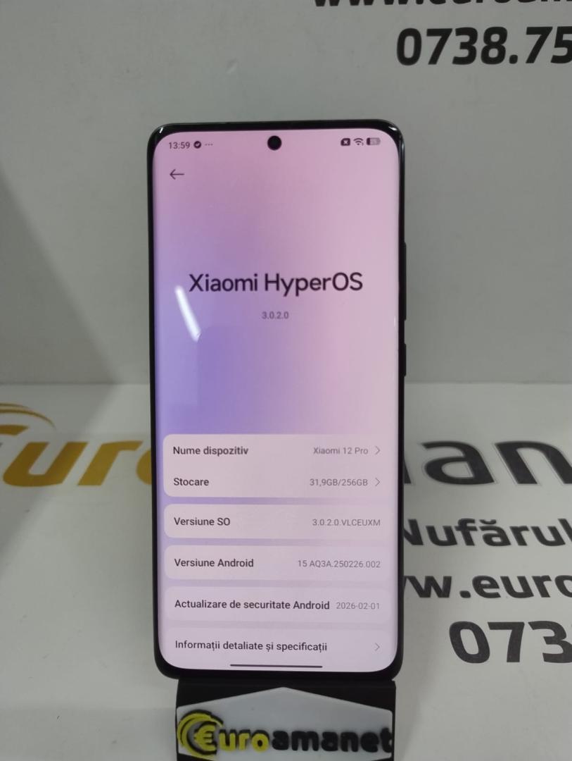 Telefon mobil Xiaomi 12 Pro, Dual SIM, 12GB RAM, 256GB, 5G, Gray image 2