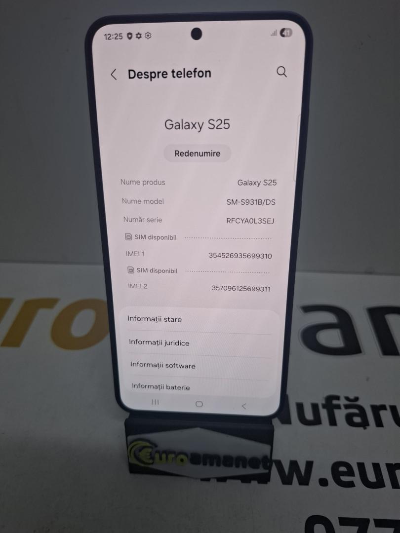 Telefon mobil Samsung Galaxy S25, 128gb