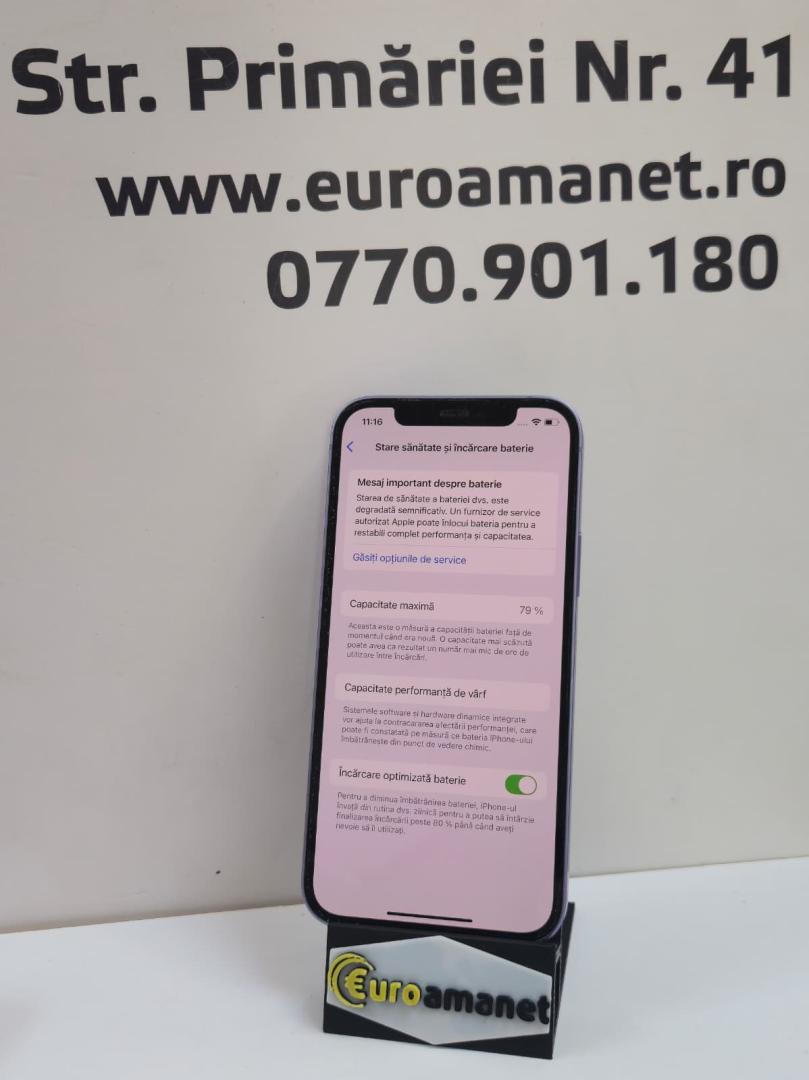 Telefon mobil Apple iPhone 12, 64GB, 5G, Purple, 79% Baterie image 3
