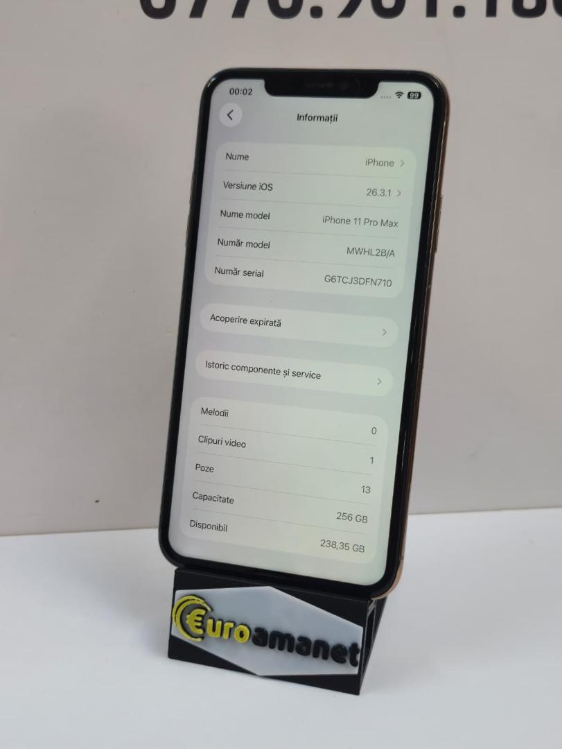 Telefon mobil Apple iPhone 11 Pro Max, 256GB, Gold image 3