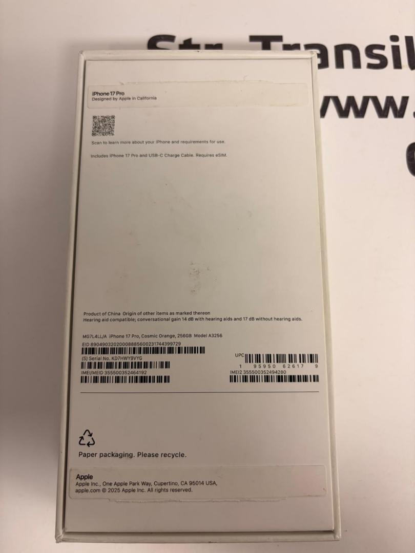 Telefon iPhone 17 Pro, 256GB, 5G, Cosmic Orange, 128 Cicluri image 4