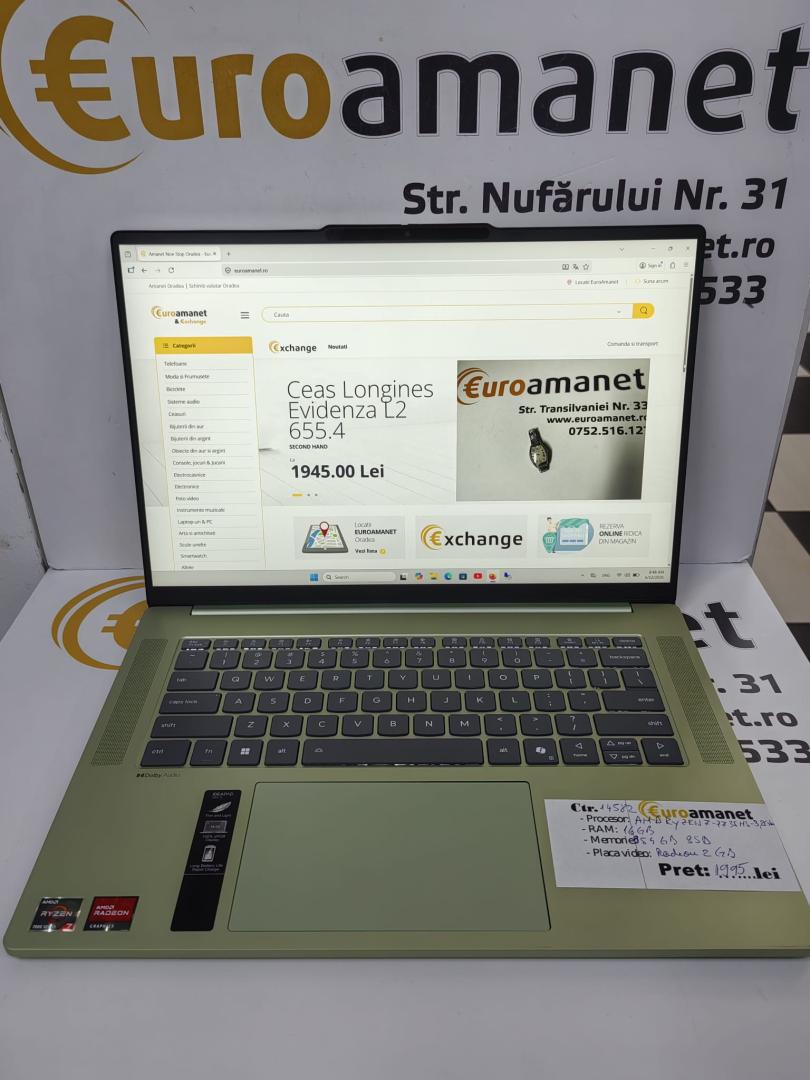 Laptop Lenovo IdeaPad Slim 5 15ARP10 cu procesor AMD Ryzen