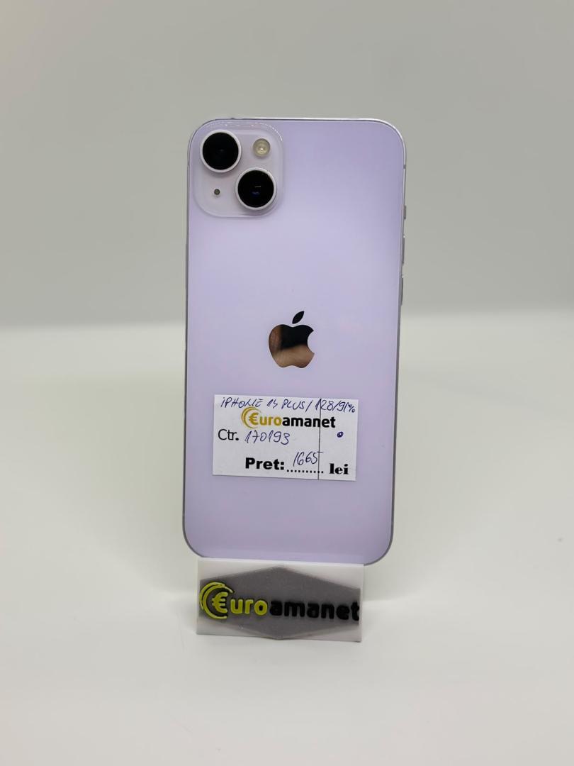 Telefon mobil Apple iPhone 14 Plus, 128GB, Baterie 91%