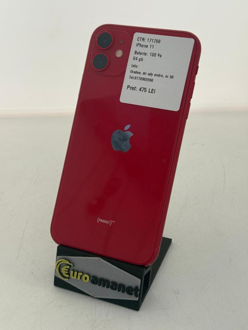 Telefon mobil Apple iPhone 11, 64GB, Red image 1