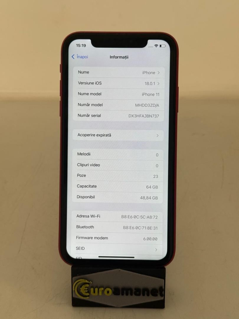 Telefon mobil Apple iPhone 11, 64GB, Red image 3