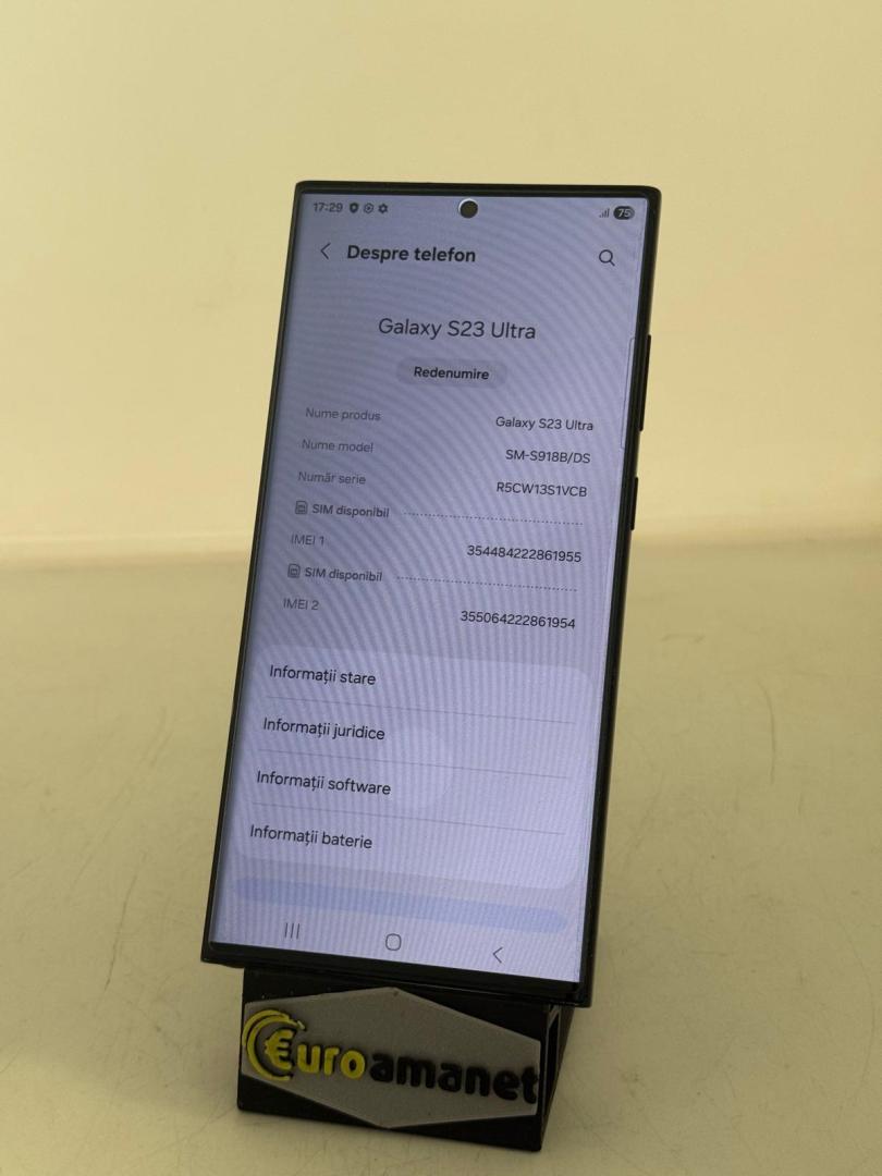 Telefon mobil Samsung Galaxy S23 Ultra, Dual SIM, 512GB, 12GB RAM, 5G, Phantom Black image 3