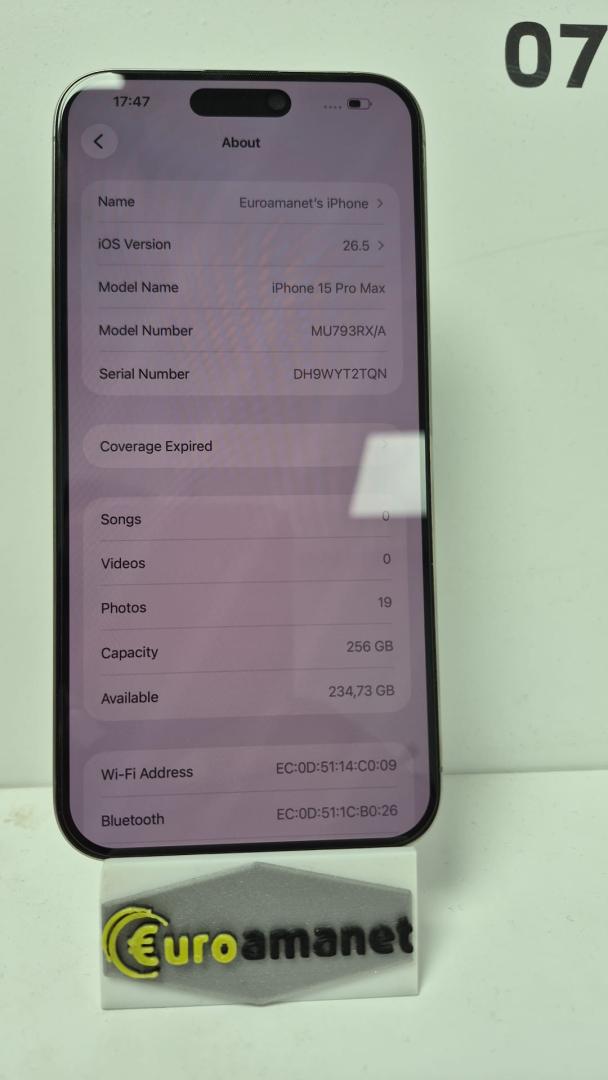 Telefon mobil Apple iPhone 15 Pro Max, 256GB, 5G, Natural Titanium,798 cicluri de incarcare image 3