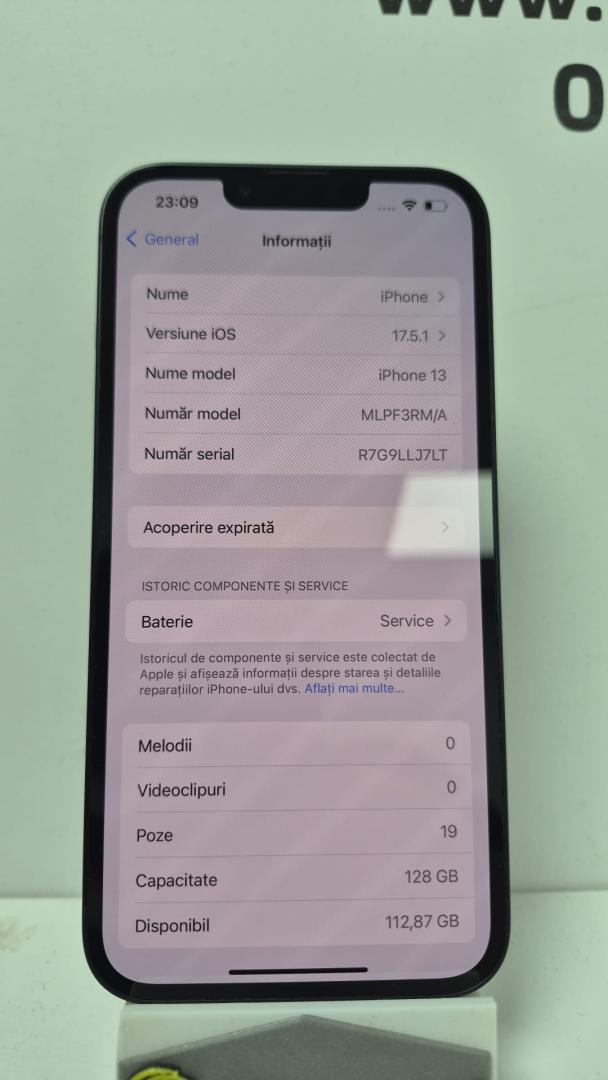 Telefon mobil Apple iPhone 13, 128GB, 5G, Midnight, 79% baterie image 2