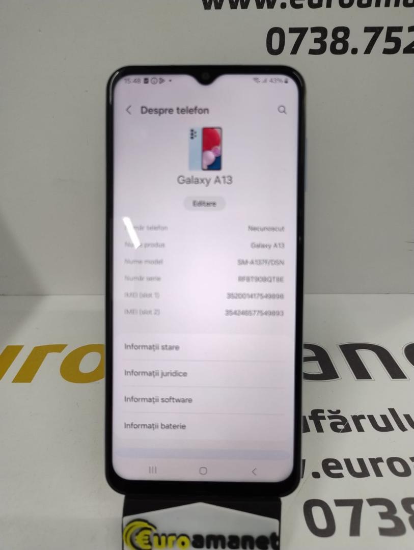 Telefon mobil Samsung Galaxy A13, 64GB, 4GB RAM, 5G, Blue image 1